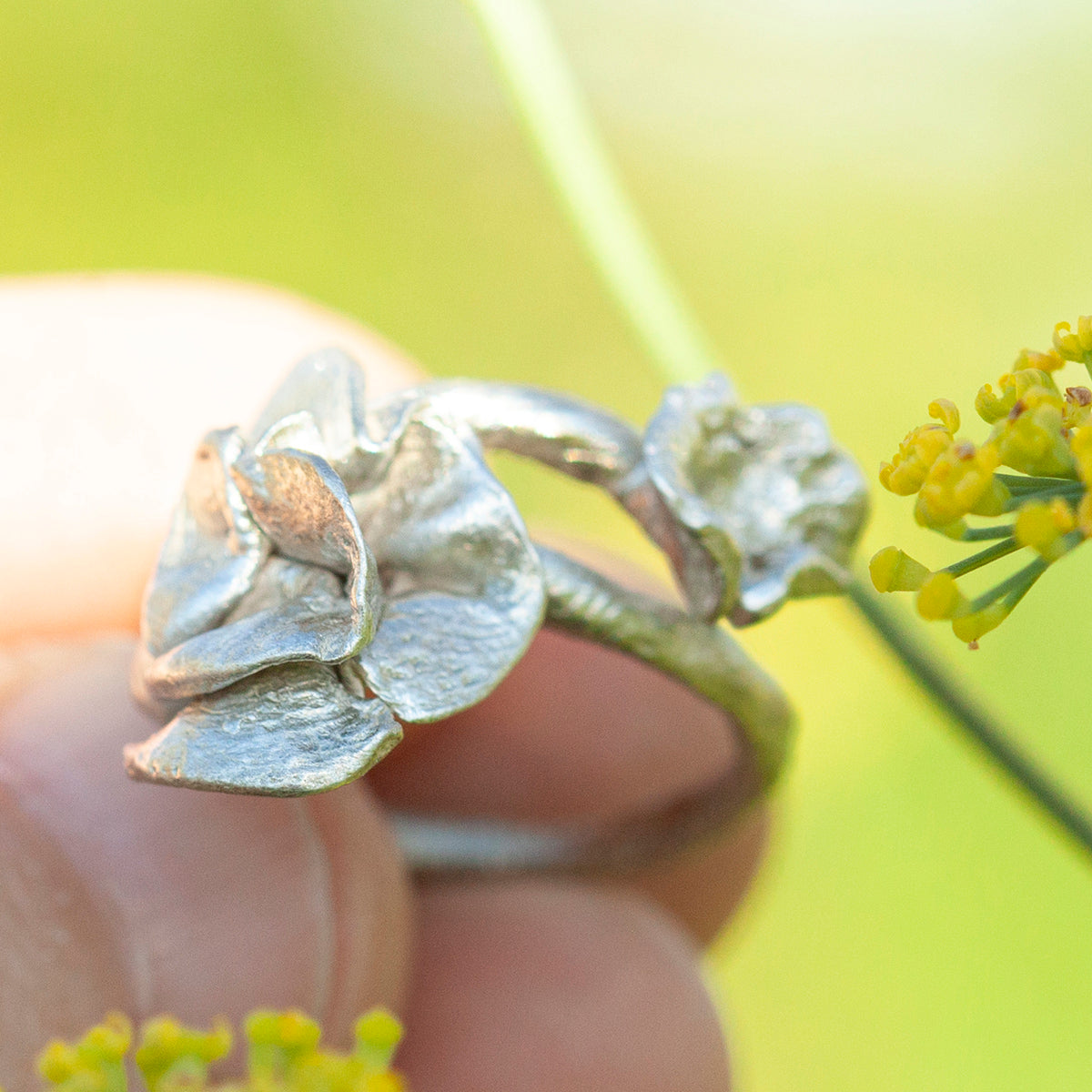 OOAK Nalae, organic ring in silver #4 • Adjustable ~ size 54 (ready-to-ship)