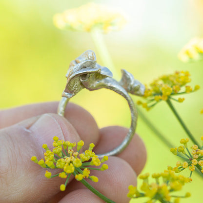 Pièce unique Nalae, bague organique en argent #4 • Ajustable ~ taille 54 (prêt à expédier)