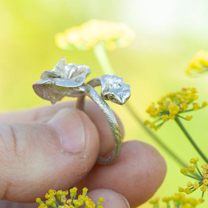 Pièce unique Nalae, bague organique en argent #4 • Ajustable ~ taille 54 (prêt à expédier)