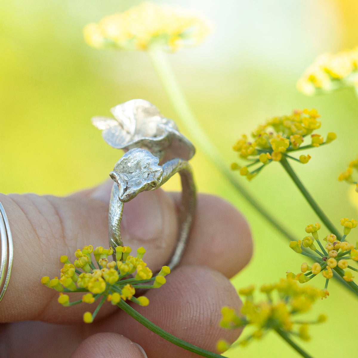 OOAK Nalae, organic ring in silver #4 • Adjustable ~ size 54 (ready-to-ship)