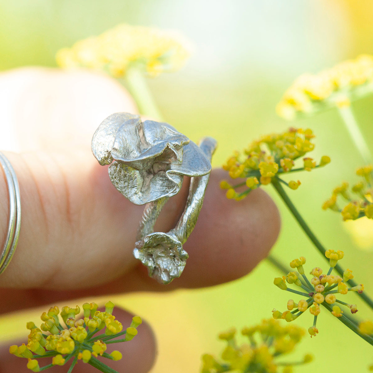 OOAK Nalae, organic ring in silver #4 • Adjustable ~ size 54 (ready-to-ship)