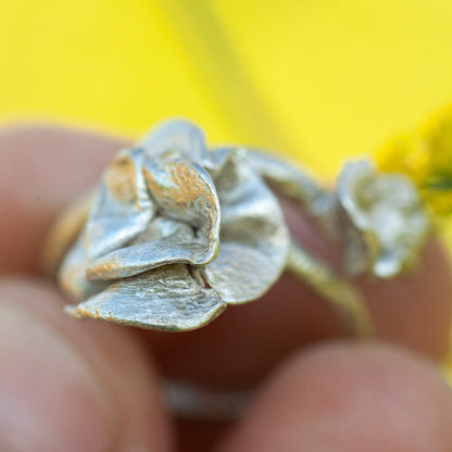 Pièce unique Nalae, bague organique en argent #4 • Ajustable ~ taille 54 (prêt à expédier)