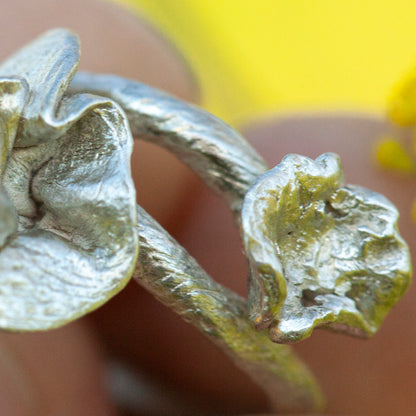 Pièce unique Nalae, bague organique en argent #4 • Ajustable ~ taille 54 (prêt à expédier)