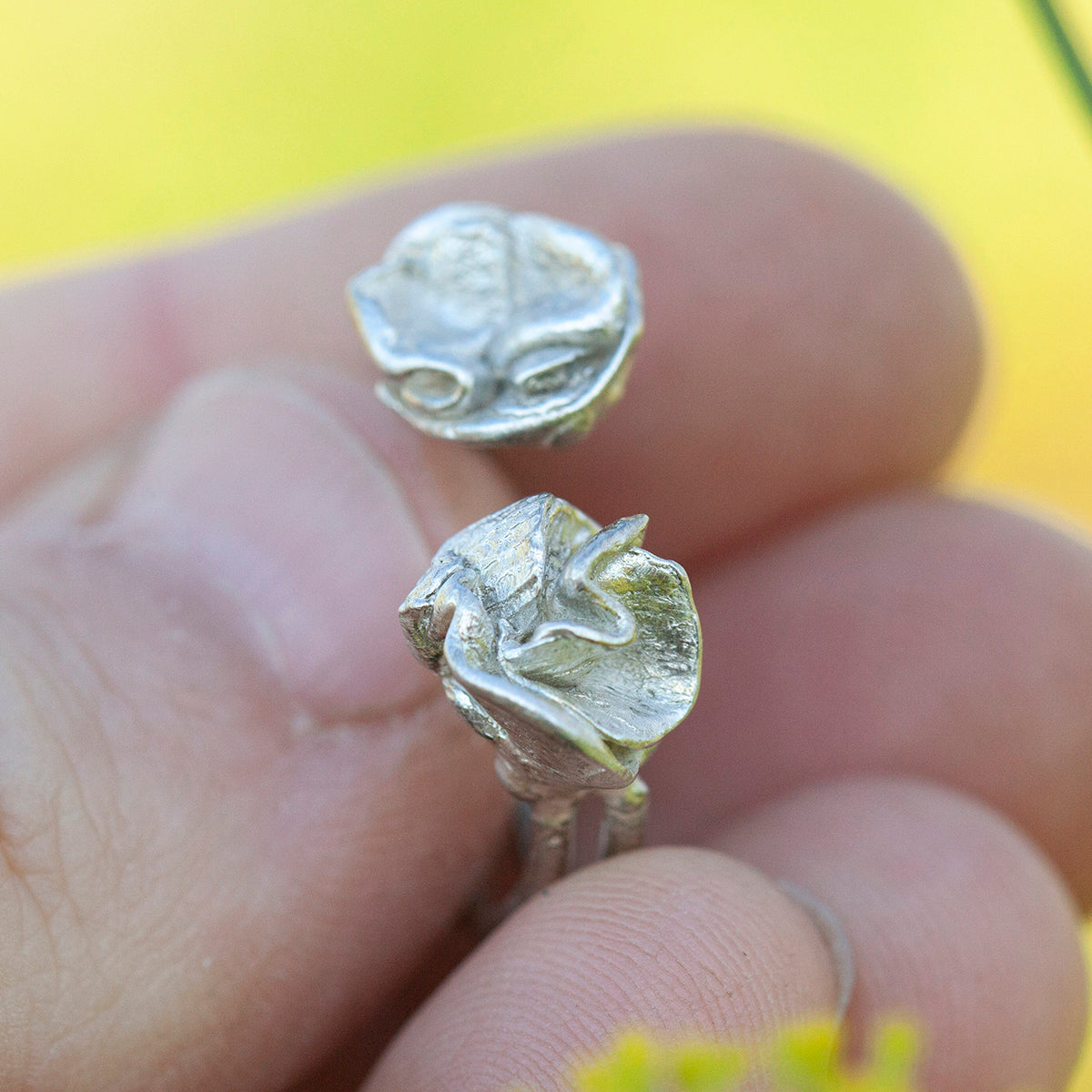 OOAK Nalae, organic ring in silver #5 • Adjustable ~ size 53 (ready-to-ship)