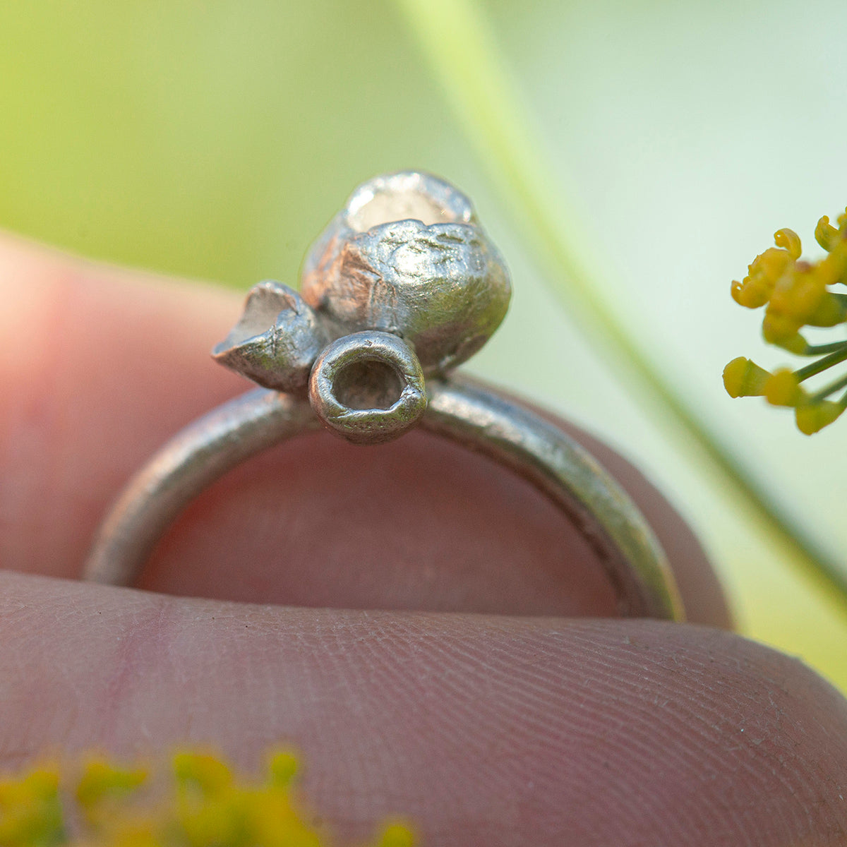 Pieza única Nalae, anillo orgánico de plata #8 • talla 55,25 (listo para enviar)