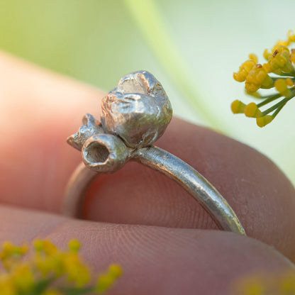 Pieza única Nalae, anillo orgánico de plata #8 • talla 55,25 (listo para enviar)