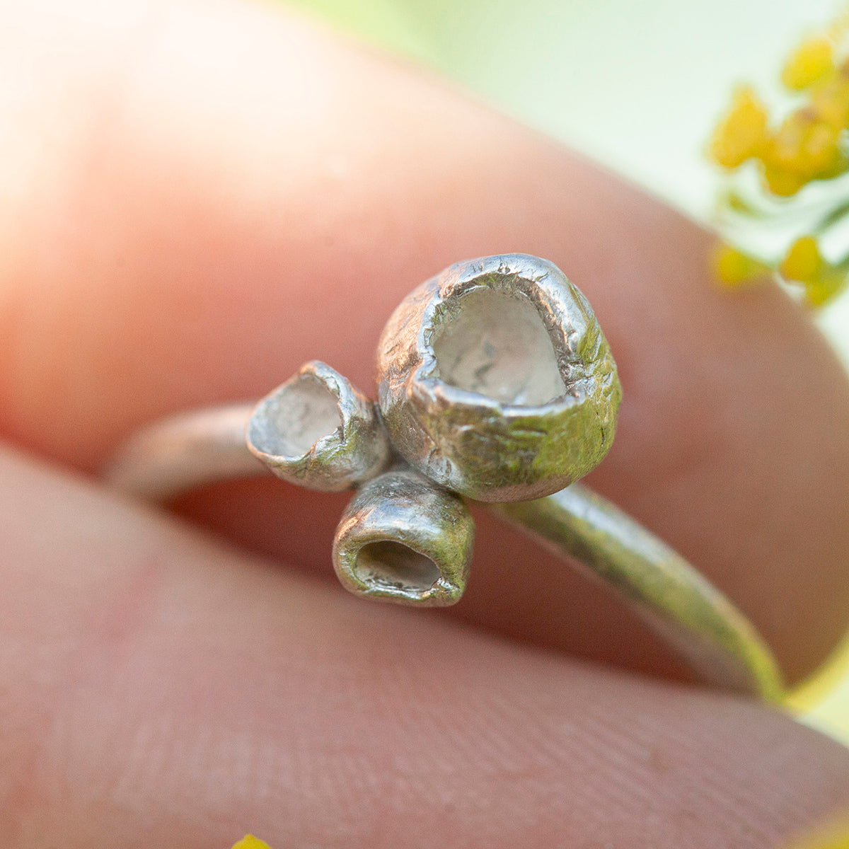 Pieza única Nalae, anillo orgánico de plata #8 • talla 55,25 (listo para enviar)