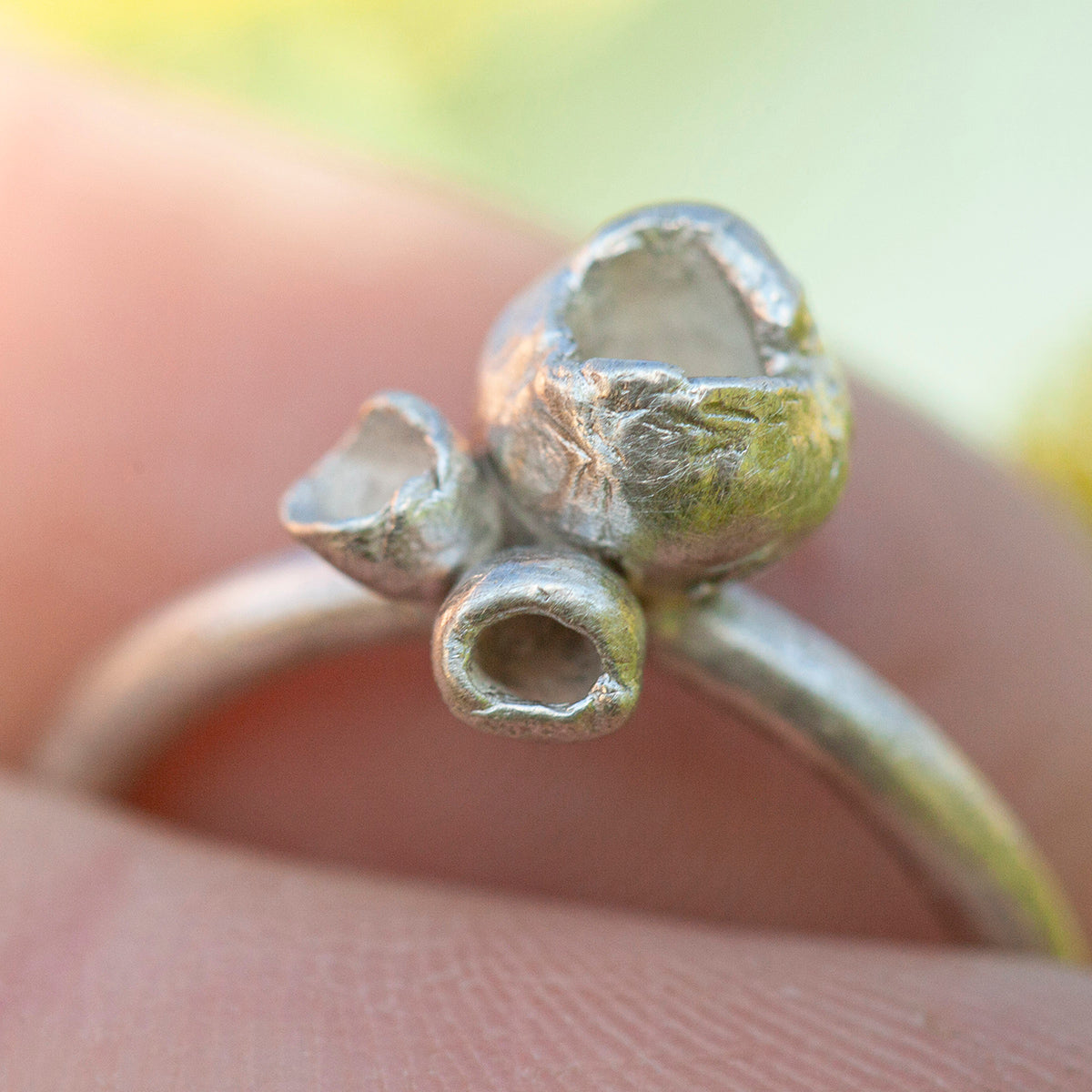 Pieza única Nalae, anillo orgánico de plata #8 • talla 55,25 (listo para enviar)