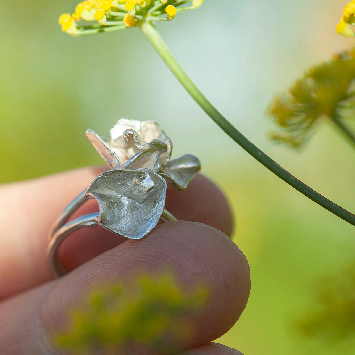 Pieza única Nalae, anillo orgánico de plata #9 • talla 56,75 (listo para enviar)