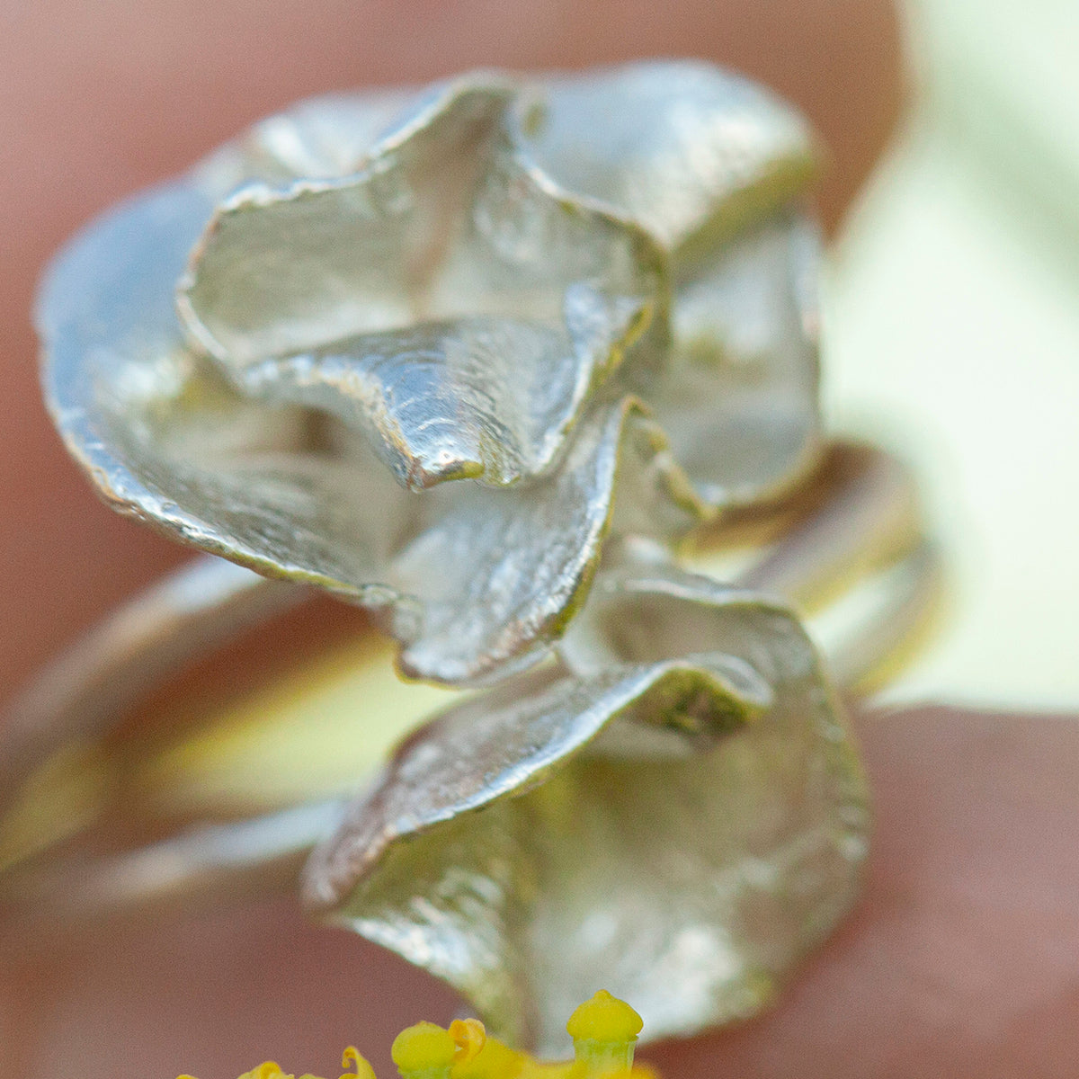 Pieza única Nalae, anillo orgánico de plata #9 • talla 56,75 (listo para enviar)