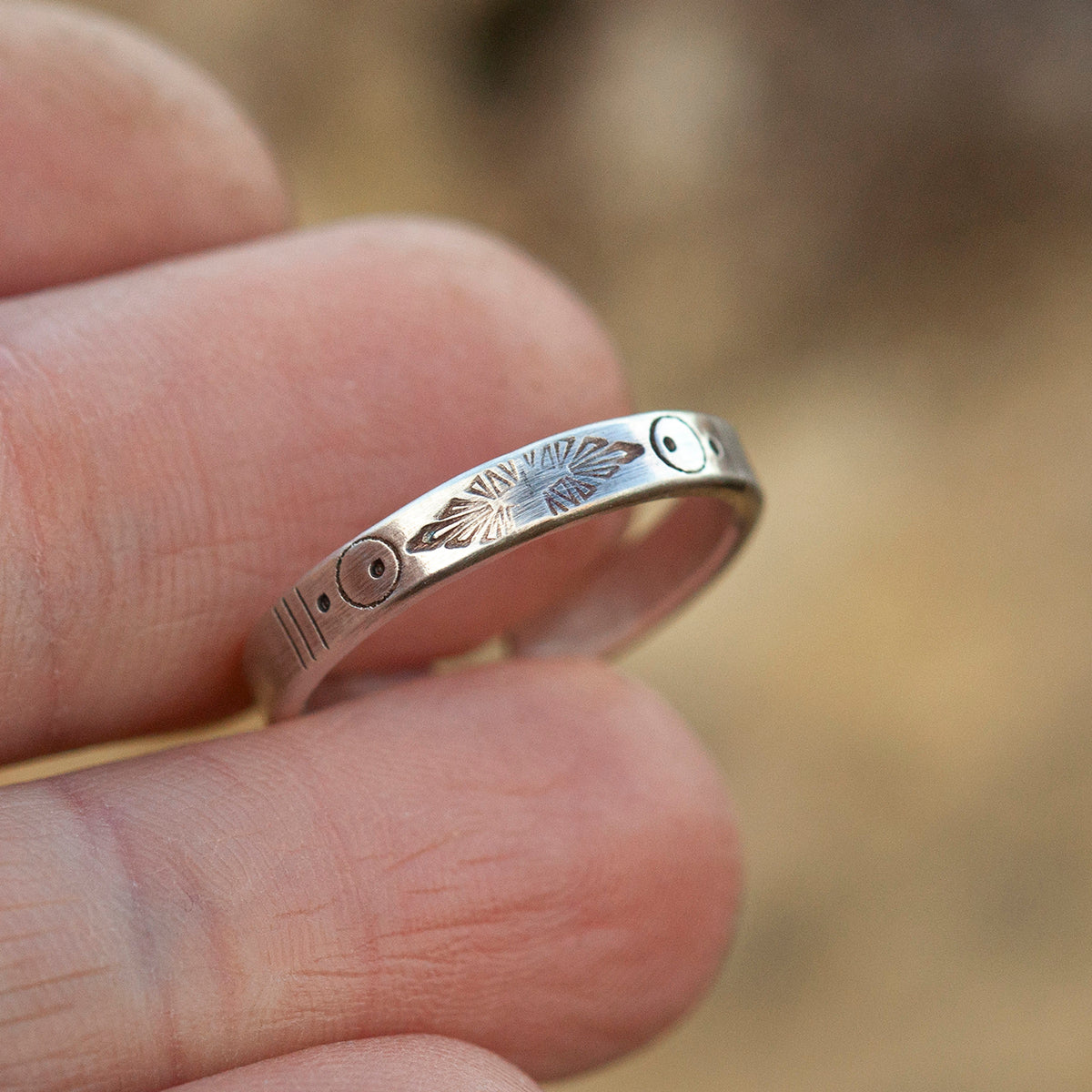 OOAK Ethnic ring in silver #11 • adjustable ~ size 53,5 (ready-to-ship)