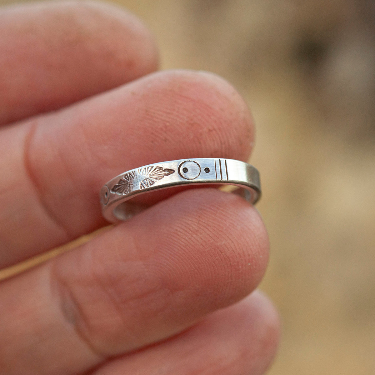 OOAK Ethnic ring in silver #11 • adjustable ~ size 53,5 (ready-to-ship)