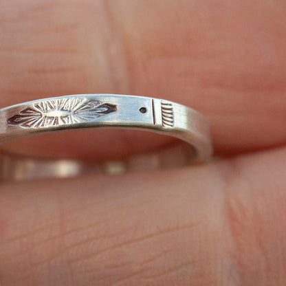 Anillo étnico de plata pieza única #12 • ajustable ~ talla 55 (listo para enviar)