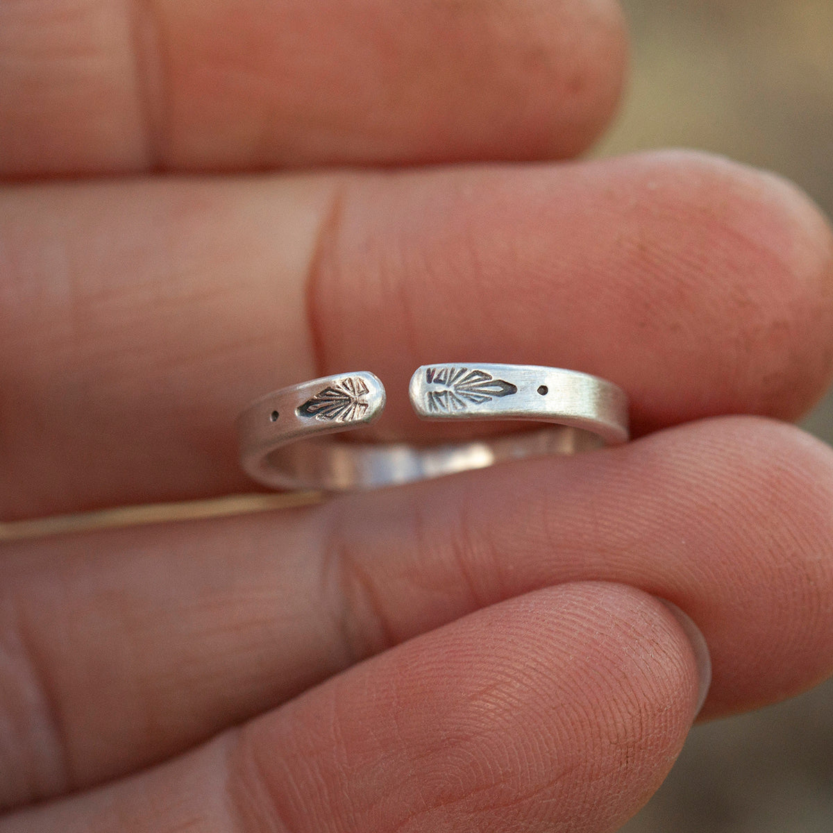 Anillo étnico de plata pieza única #12 • ajustable ~ talla 55 (listo para enviar)