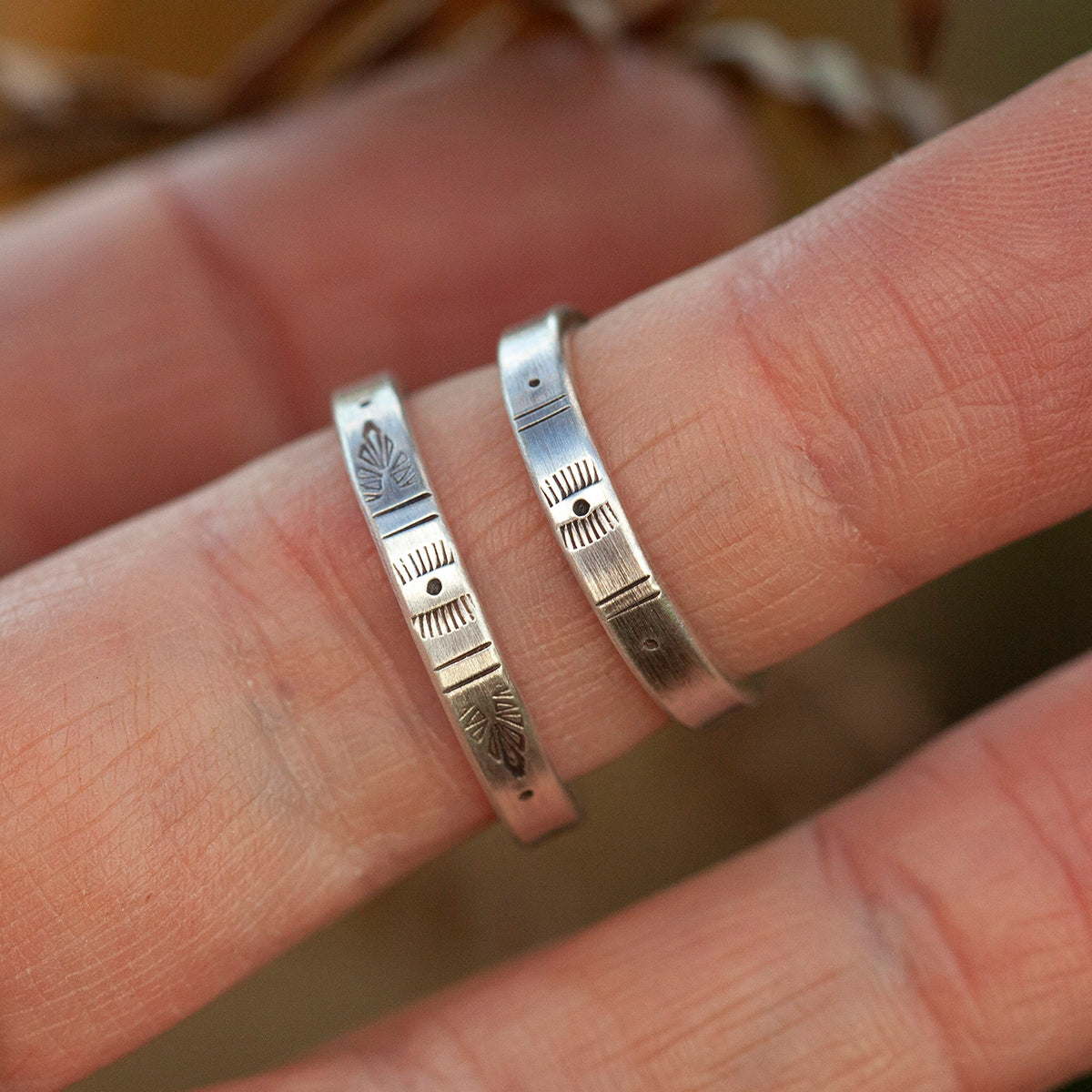 OOAK Ethnic ring in silver #14 • adjustable ~ size 57 (ready-to-ship)