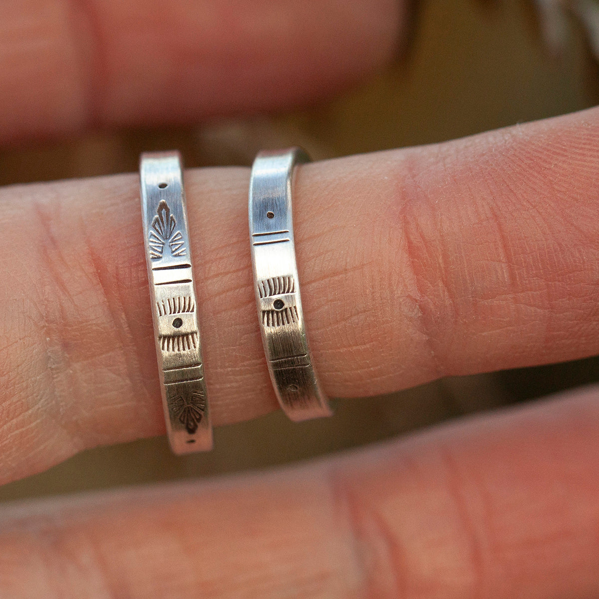 OOAK Ethnic ring in silver #14 • adjustable ~ size 57 (ready-to-ship)