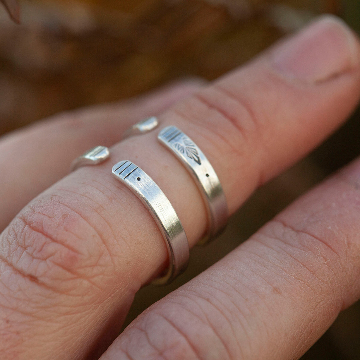 OOAK Ethnic ring in silver #14 • adjustable ~ size 57 (ready-to-ship)
