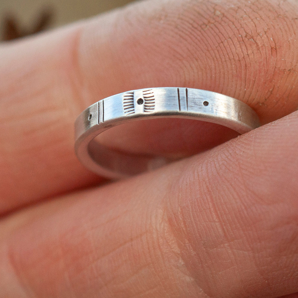 OOAK Ethnic ring in silver #13 • adjustable ~ size 51 (ready-to-ship)