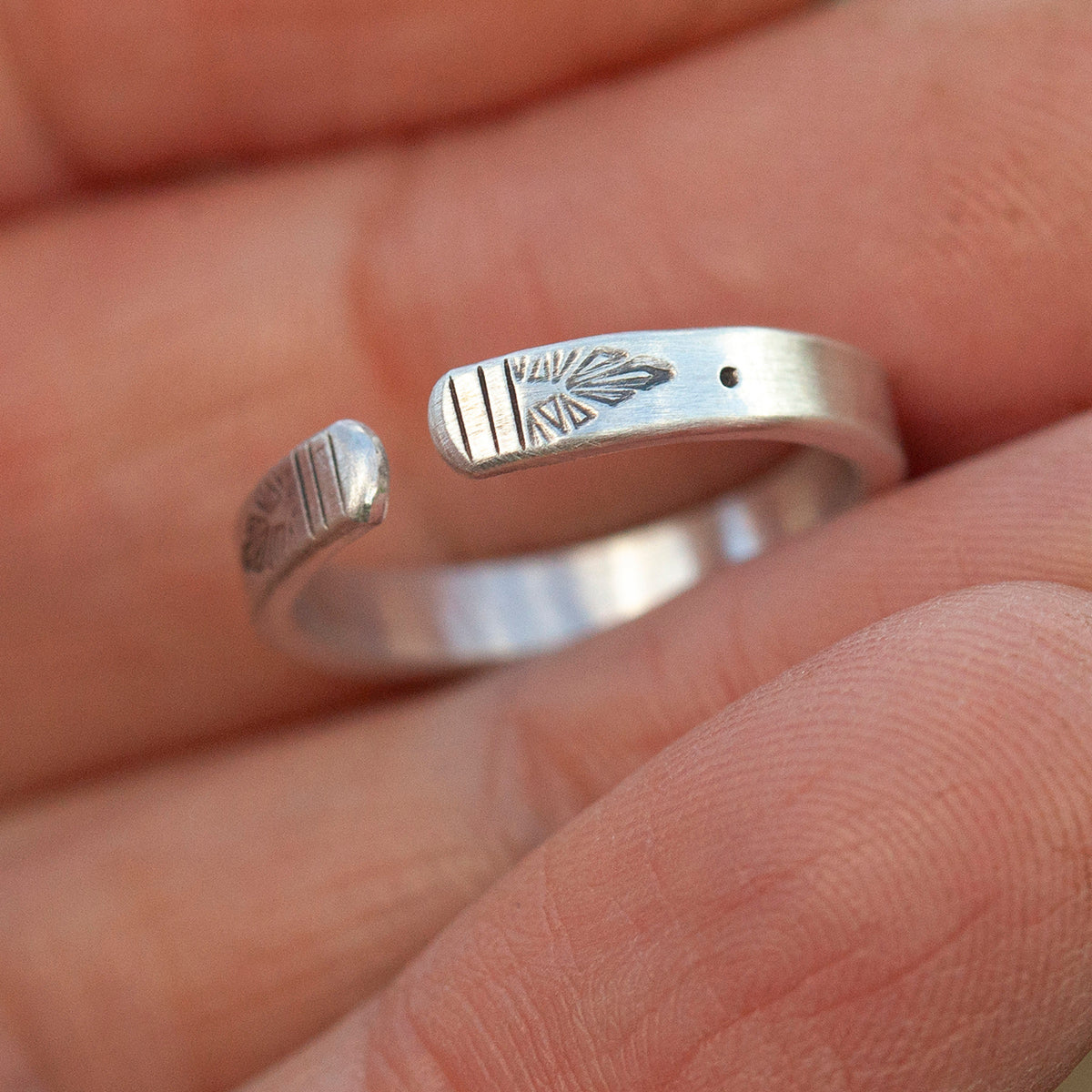 Anillo étnico de plata pieza única #13 • ajustable ~ talla 51 (listo para enviar)