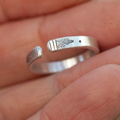 Anillo étnico de plata pieza única #13 • ajustable ~ talla 51 (listo para enviar)