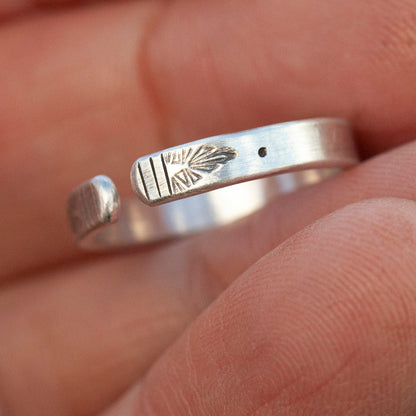 Anillo étnico de plata pieza única #13 • ajustable ~ talla 51 (listo para enviar)
