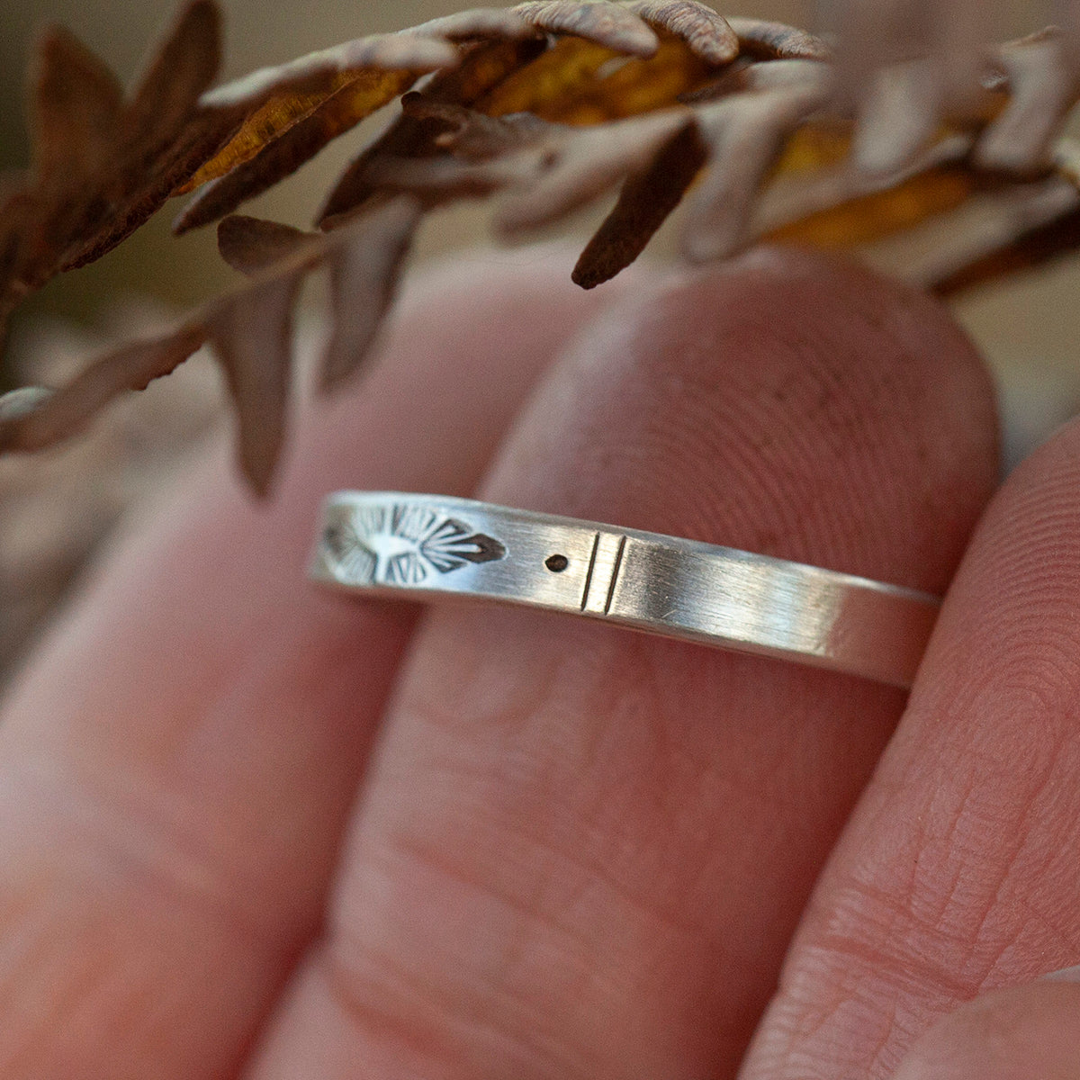 OOAK Ethnic ring in silver #15 • adjustable ~ size 58 (ready-to-ship)