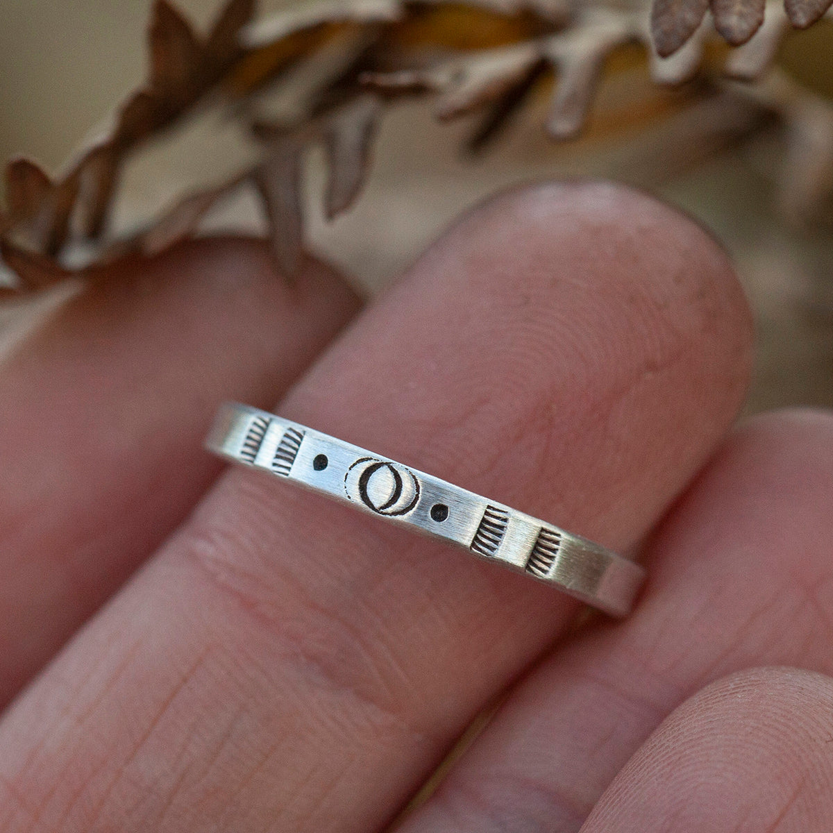 OOAK Ethnic ring in silver #17 • adjustable ~ size 57 (ready-to-ship)