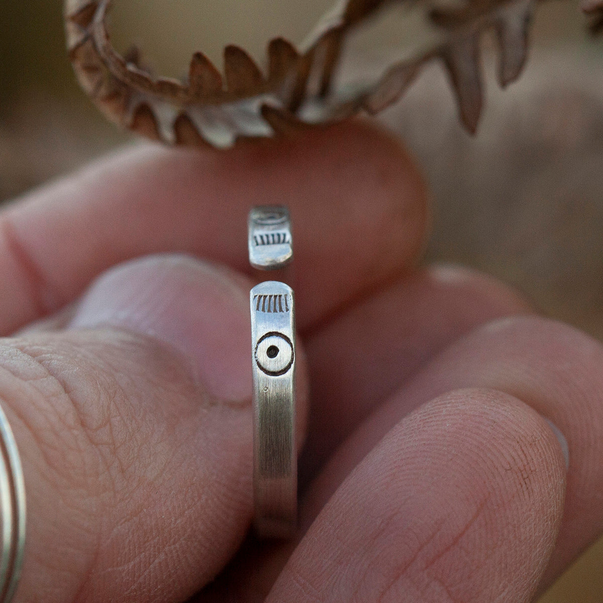 OOAK Ethnic ring in silver #17 • adjustable ~ size 57 (ready-to-ship)