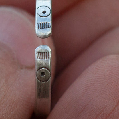Anillo étnico de plata pieza única #17 • ajustable ~ talla 57 (listo para enviar)