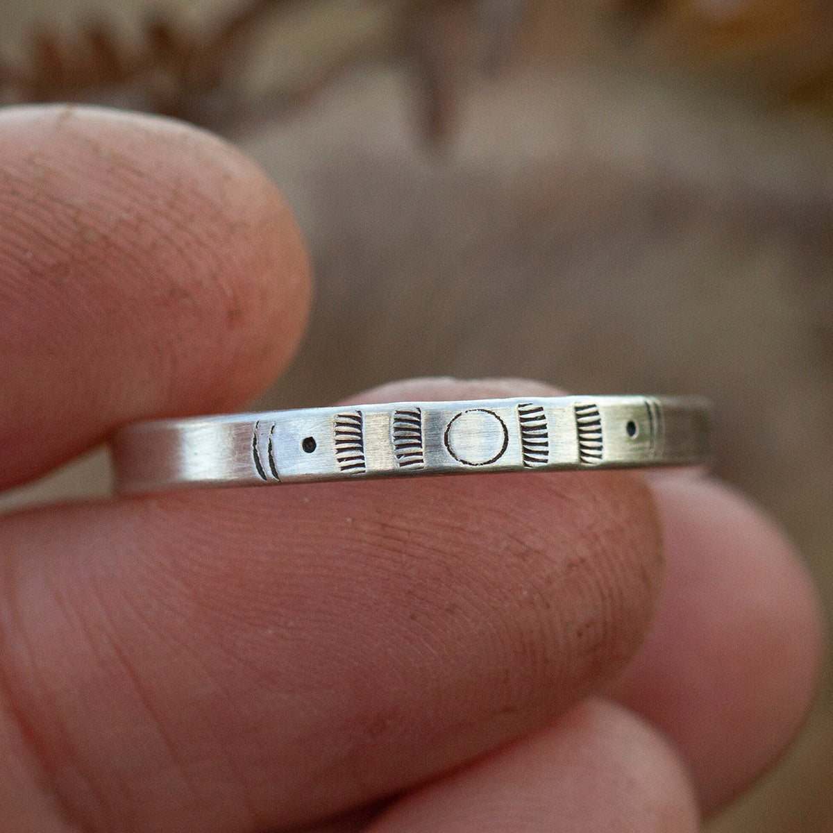 OOAK Ethnic ring in silver #18 • adjustable ~ size 73 (ready-to-ship)