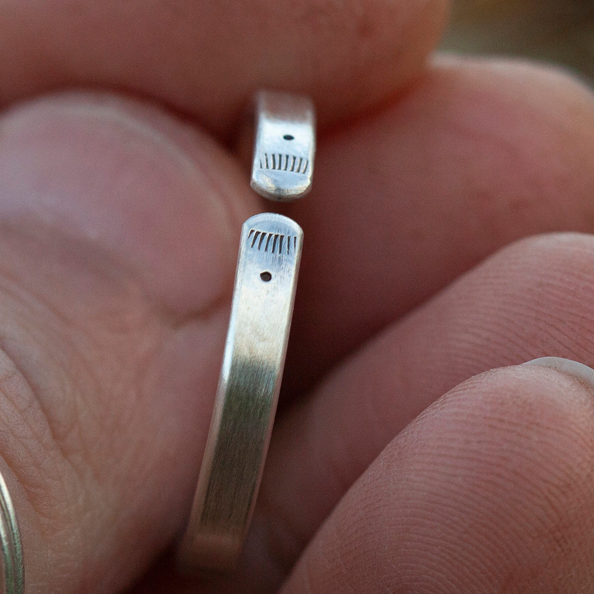 OOAK Ethnic ring in silver #18 • adjustable ~ size 73 (ready-to-ship)