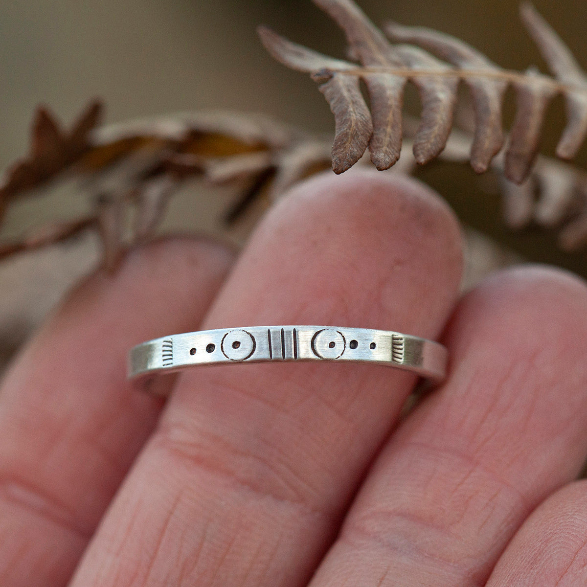 OOAK Ethnic ring in silver #22 • adjustable ~ size 68 (ready-to-ship)