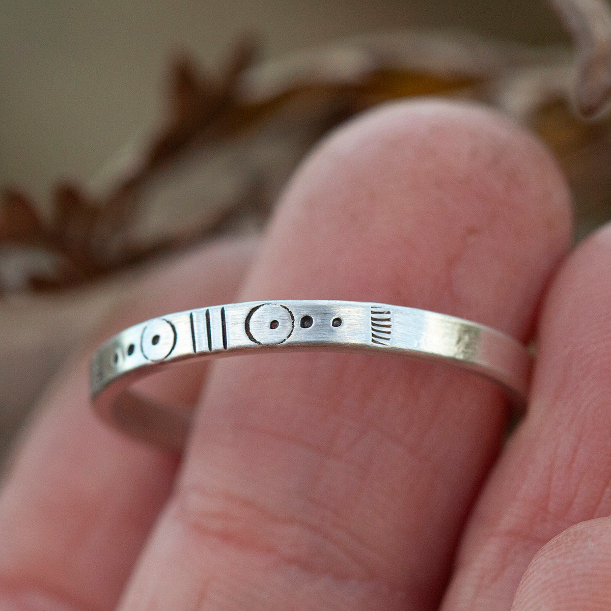 OOAK Ethnic ring in silver #22 • adjustable ~ size 68 (ready-to-ship)