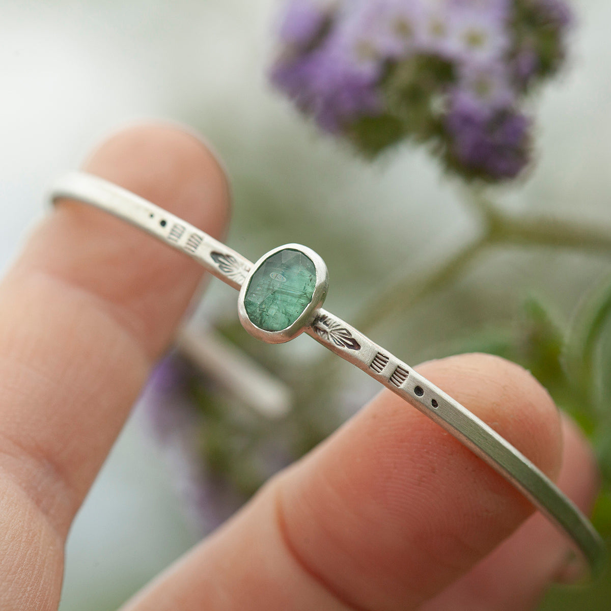 OOAK Elva bracelet #11 • Kyanite & ethnic patterns (ready to ship)