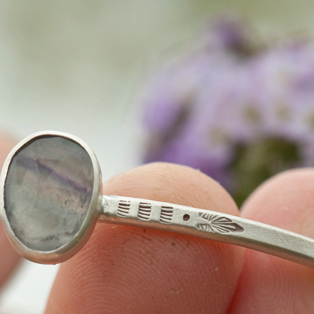 OOAK Elva bracelet #9 • Fluorite & ethnic patterns (ready to ship)