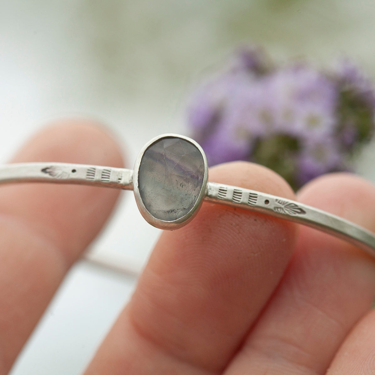 OOAK Elva bracelet #9 • Fluorite & ethnic patterns (ready to ship)