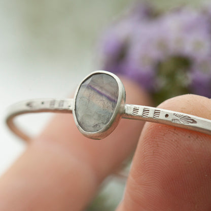 OOAK Elva bracelet #9 • Fluorite & ethnic patterns (ready to ship)