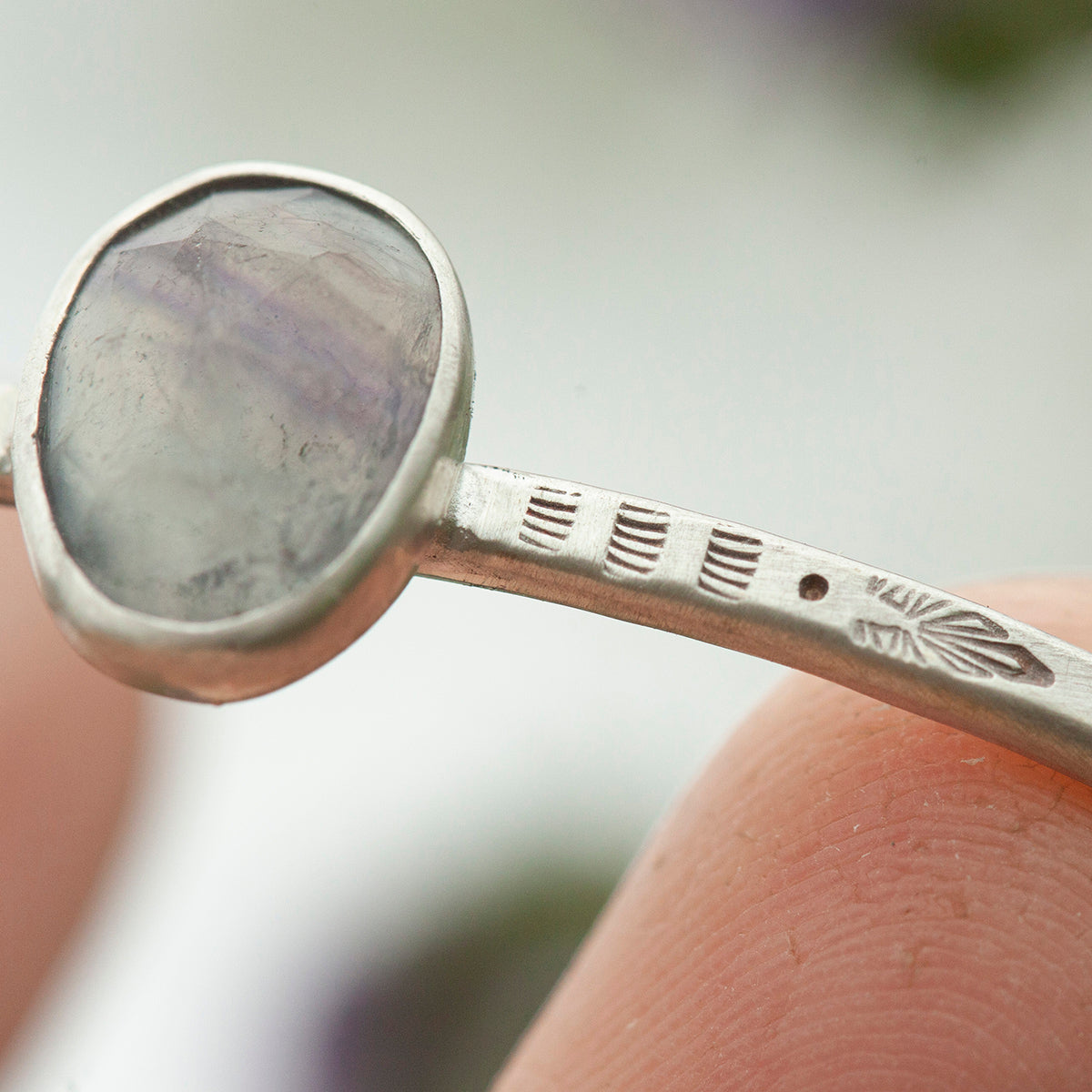 OOAK Elva bracelet #9 • Fluorite & ethnic patterns (ready to ship)