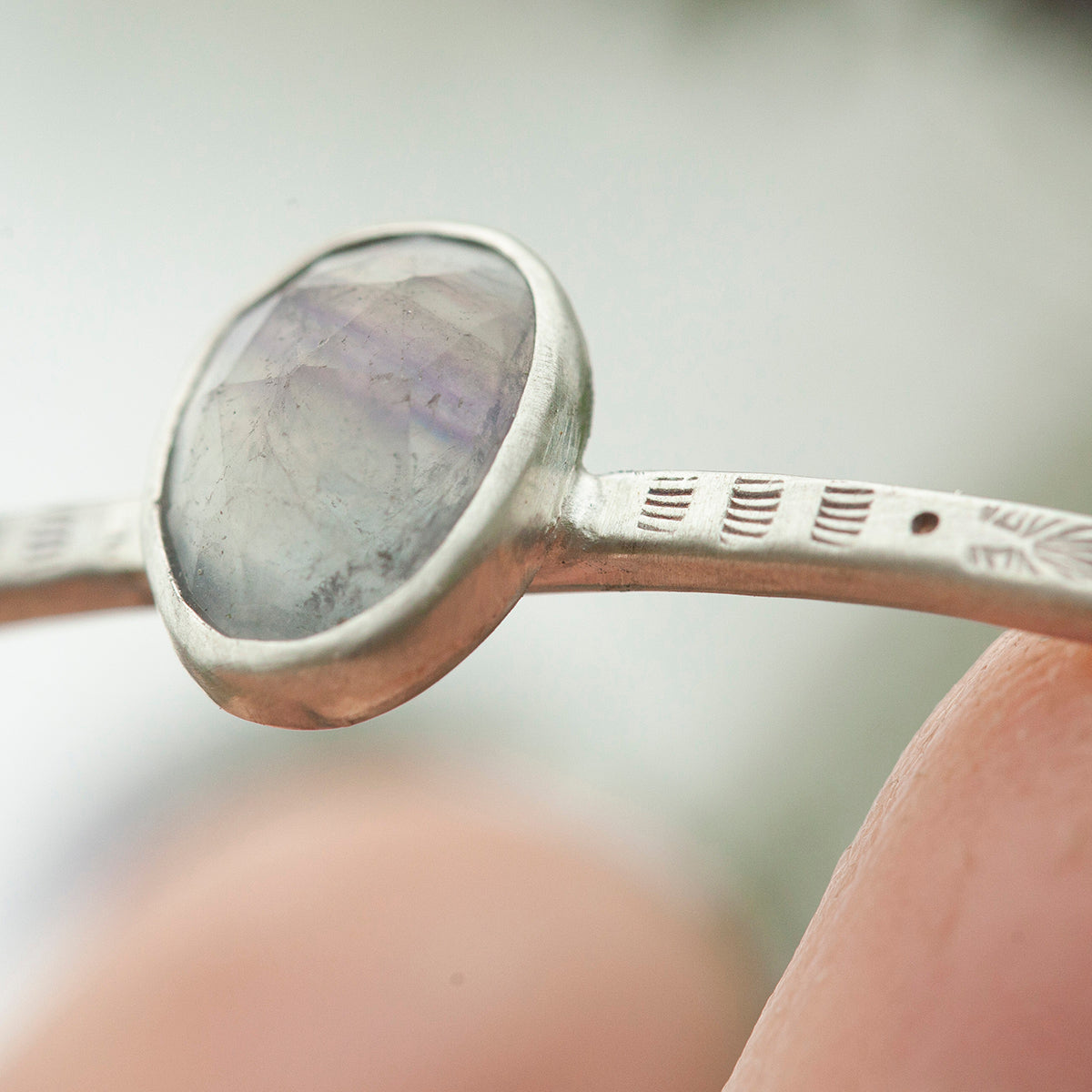 OOAK Elva bracelet #9 • Fluorite & ethnic patterns (ready to ship)