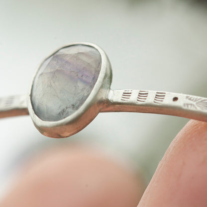 OOAK Elva bracelet #9 • Fluorite & ethnic patterns (ready to ship)