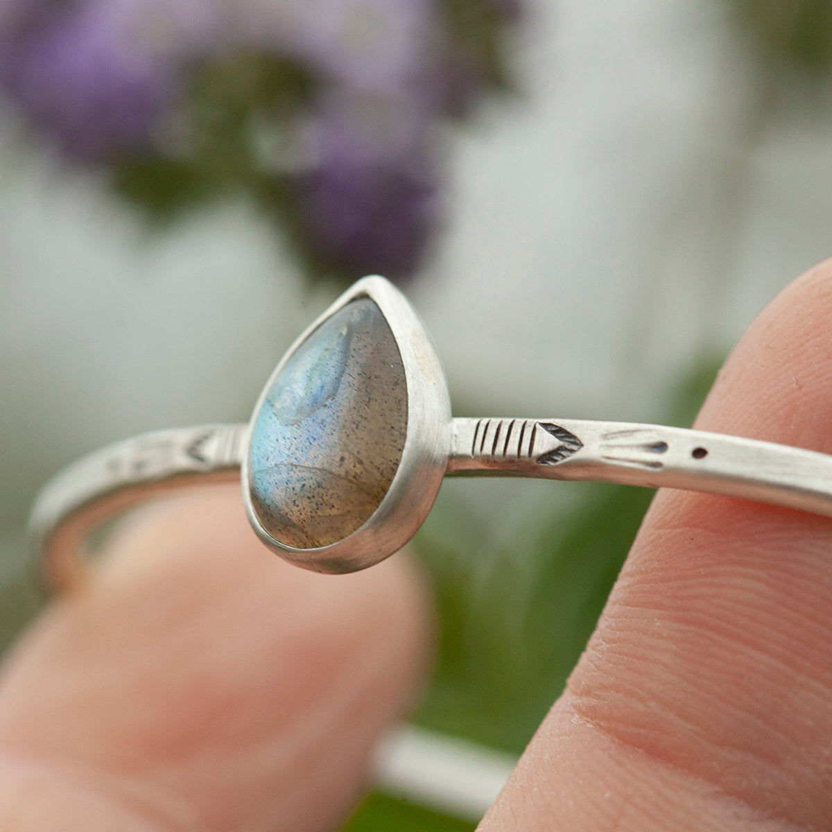 OOAK Elva bracelet #10 • Labradorite & ethnic patterns (ready to ship)