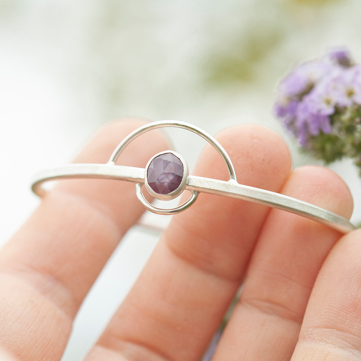 OOAK Elva bracelet #15 • Star Ruby & arches (ready to ship)