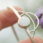 Load image into Gallery viewer, OOAK Elva bracelet #16 • White Labradorite (Rainbow Moonstone) &amp; arches (ready to ship)
