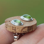 Load image into Gallery viewer, Stone stud earrings in silver #1 • Peridot (ready to ship)
