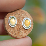 Load image into Gallery viewer, Stone stud earrings in silver #13 • Ethiopian Opal (ready to ship)
