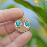 Load image into Gallery viewer, Stone stud earrings in silver #9 • Kyanite (ready to ship)
