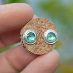 Load image into Gallery viewer, Stone stud earrings in silver #8 • Kyanite (ready to ship)
