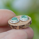 Load image into Gallery viewer, Stone stud earrings in silver #7 • Kyanite (ready to ship)
