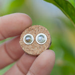 Load image into Gallery viewer, Stone stud earrings in silver #10 • Labradorite (ready to ship)
