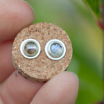Load image into Gallery viewer, Stone stud earrings in silver #10 • Labradorite (ready to ship)
